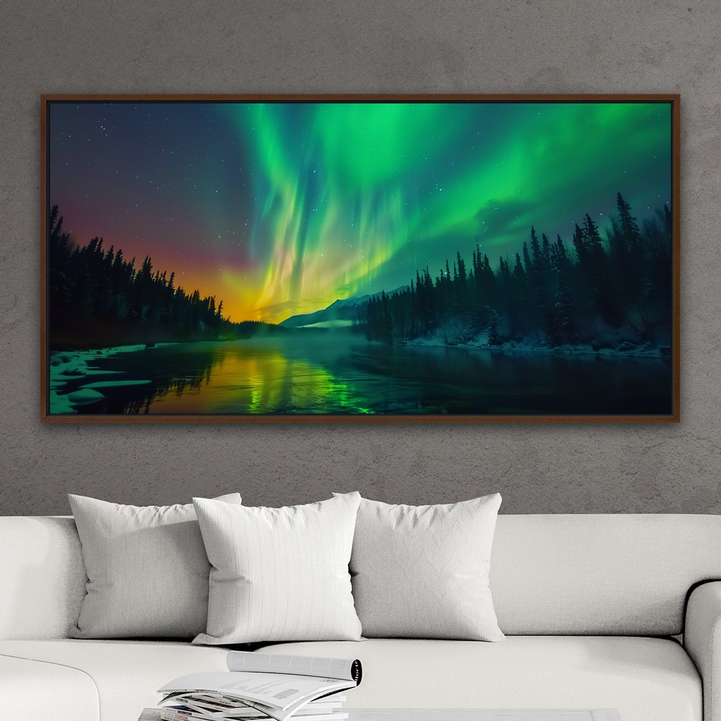 Aurora Borealis fills the sky - Ethereal Glow - Vibrant Dream