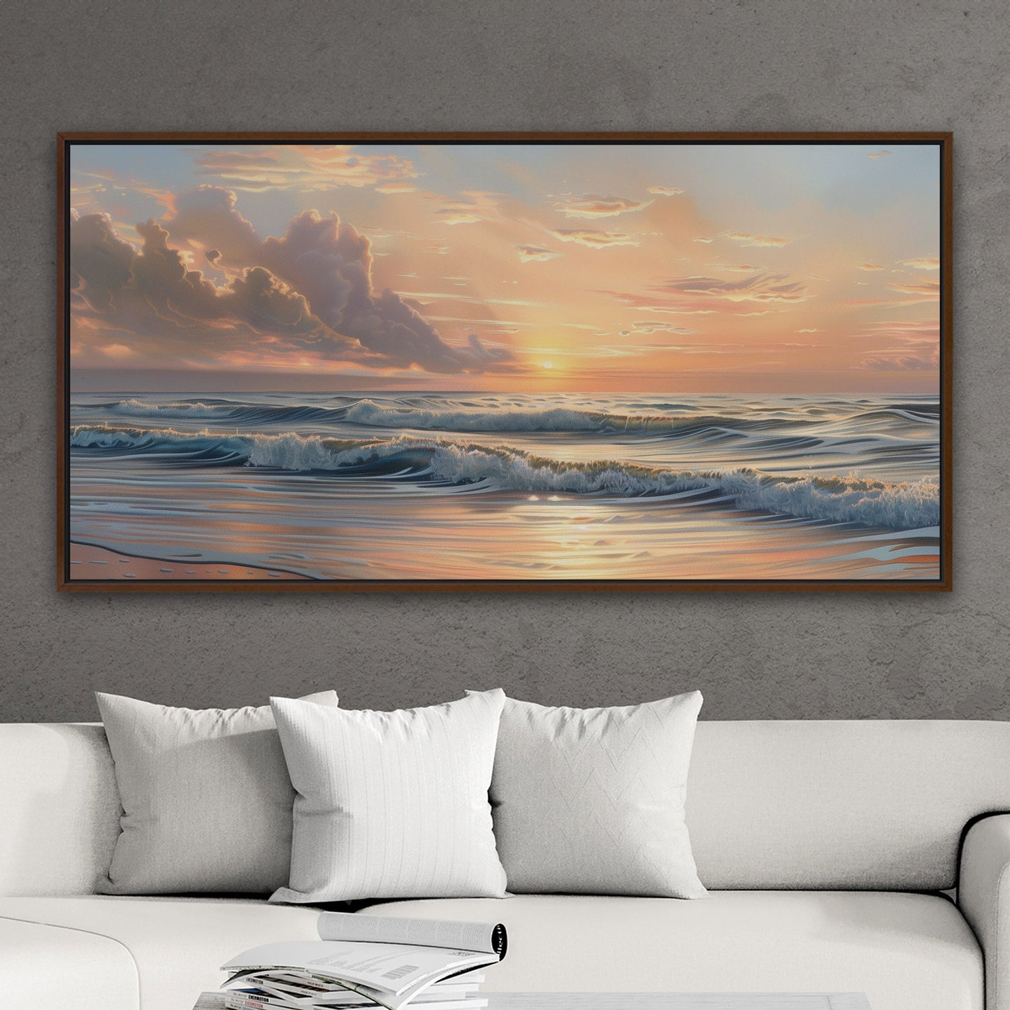 Coastal sunset serenity, pastel colors - Tranquil Reflections in Paradise