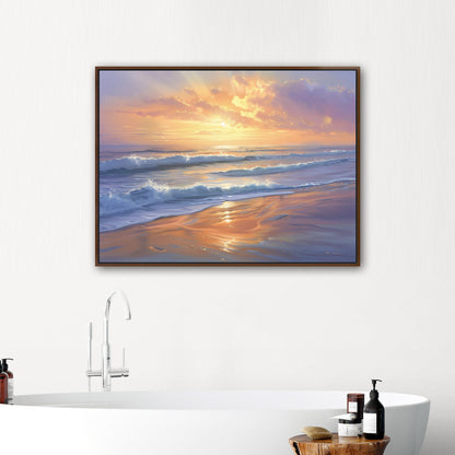 Tranquil coastal sunset - Golden Horizon