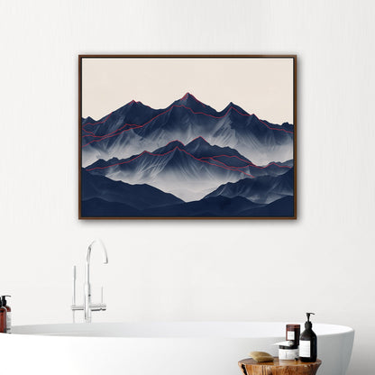 Electric Minimalist Mountain Range - Ethereal Serenity