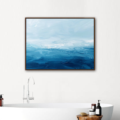 Abstract brush stroke painting - Ocean Blue Sky