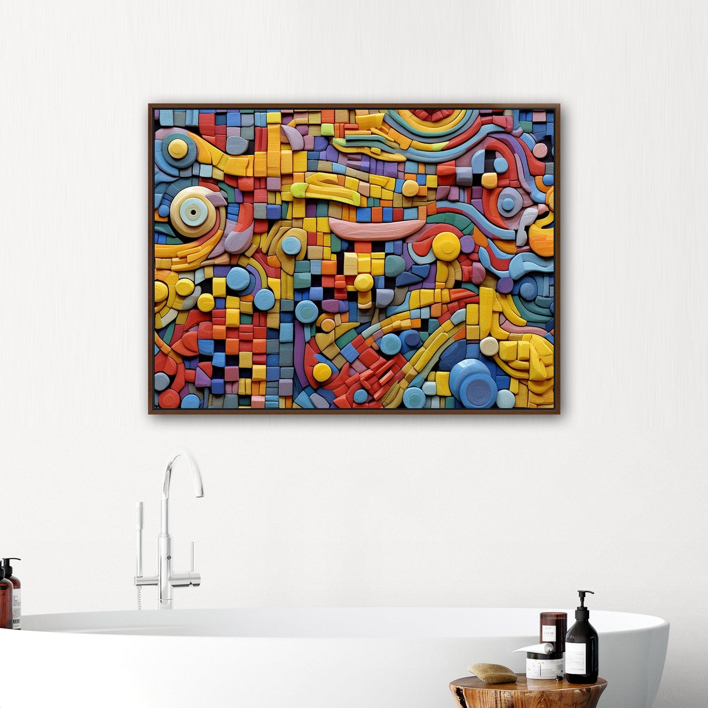 Vibrant, playful mosaic art with intricate details - Whimsical Energy Escape