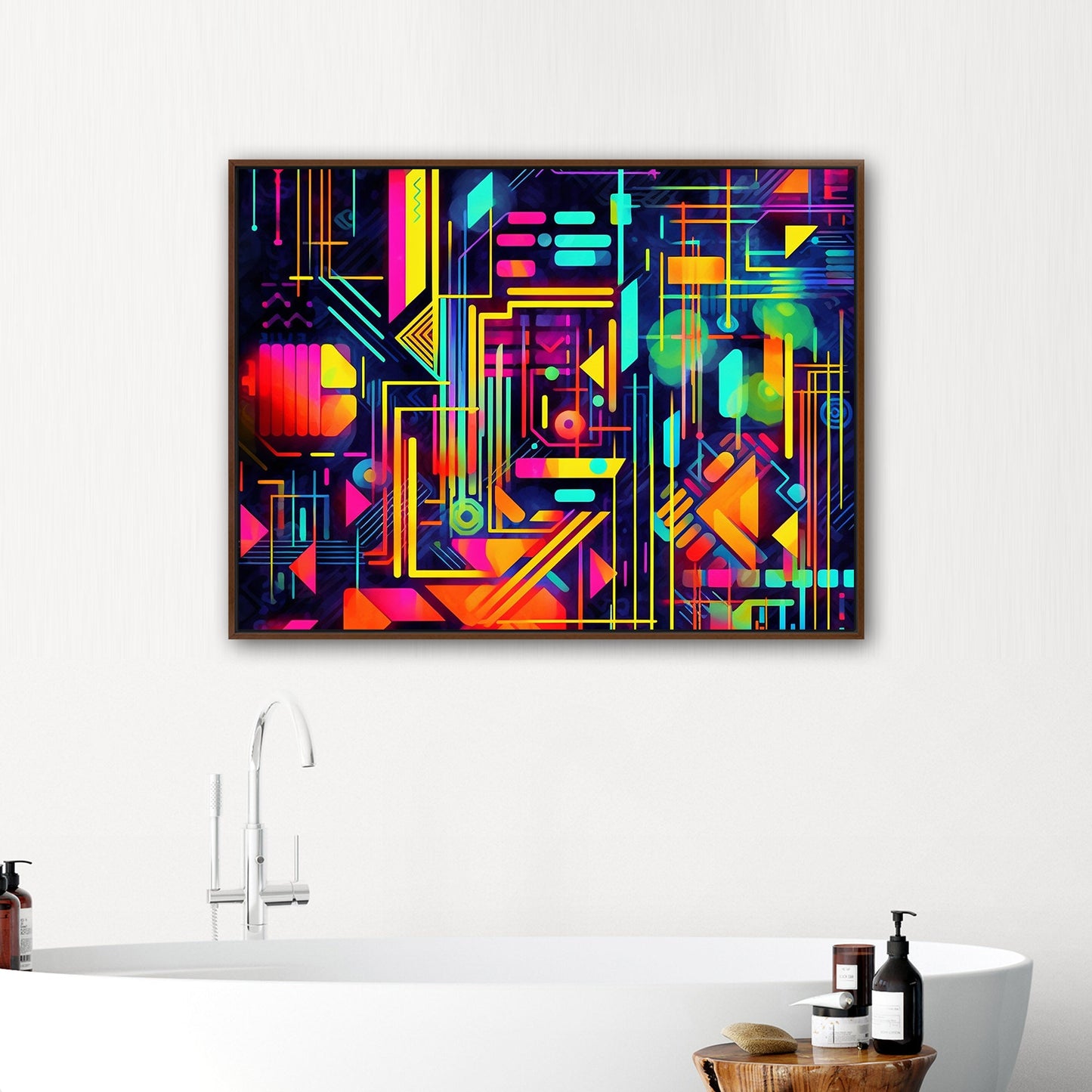 Neon geometric, futuristic, vibrant, abstract - Symphony of Light