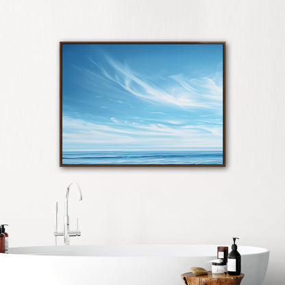 Abstract brush stroke painting of ocean - Modern Serenity