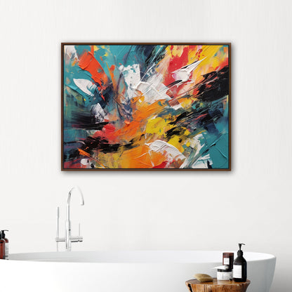 Abstract Oil Painting in Bright Colors - Vivid Burst of Abstract Energy