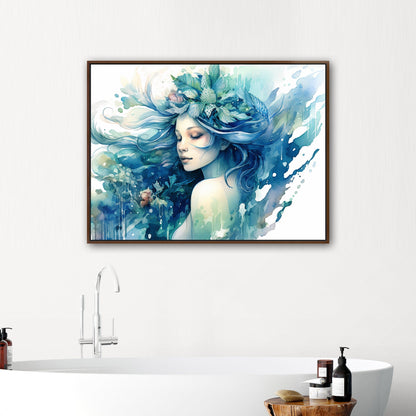 Description: High-quality ethereal watercolor mermaid art - Enchanting Mystical Mermaid